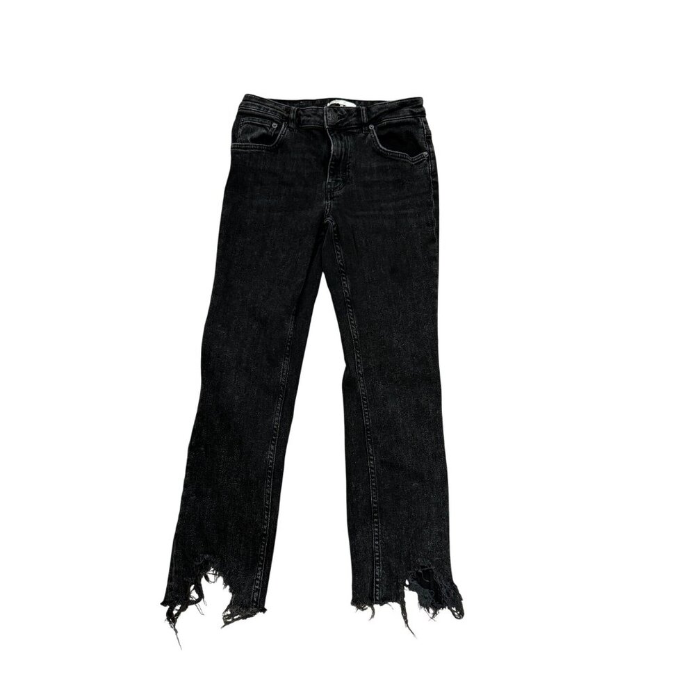 Maje Paris Distressed Black Ecowash Straight Leg Jeans Size 36 (US 4)